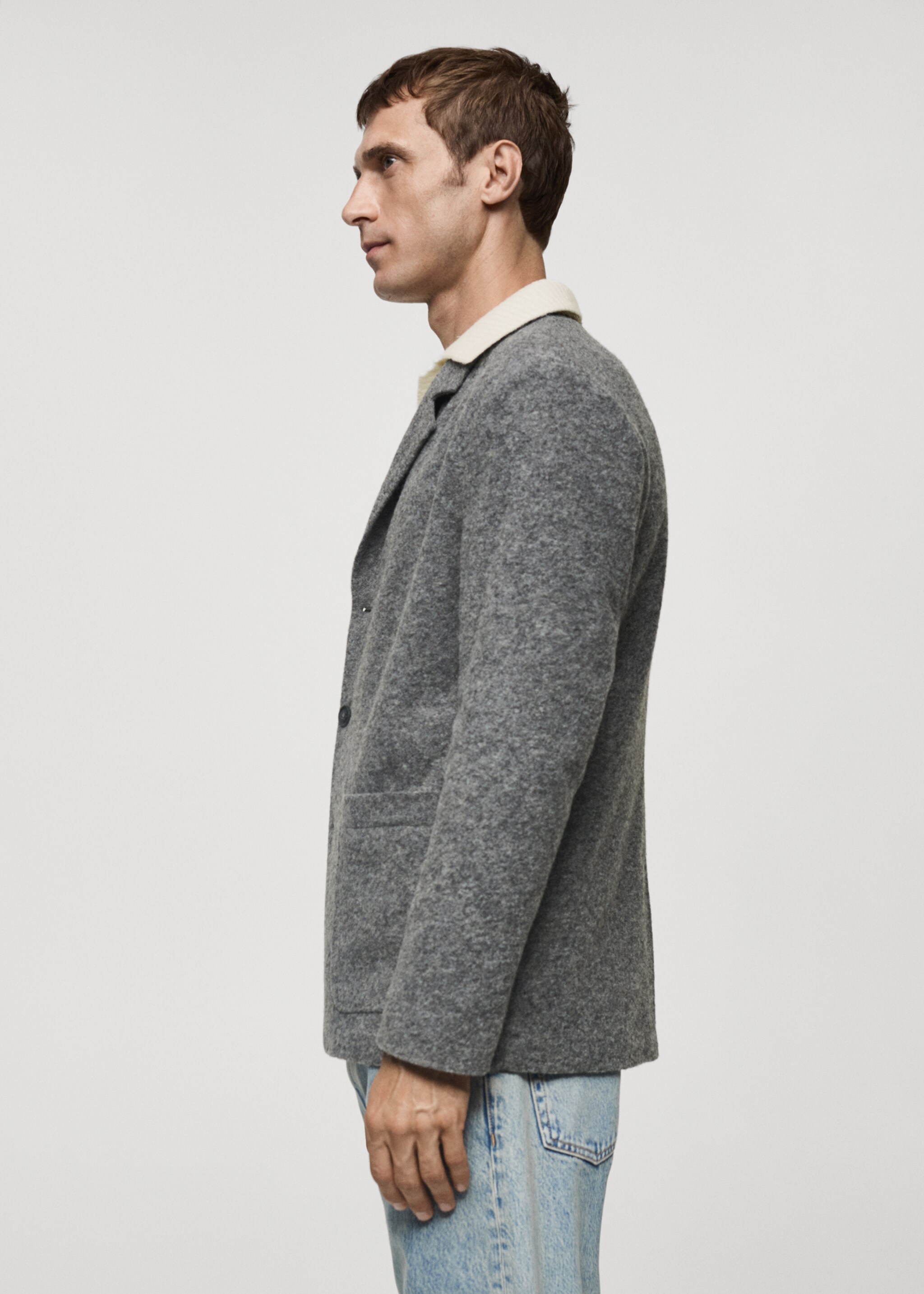 Veste slim fit laine à petits carreaux - Détail de l'article 2