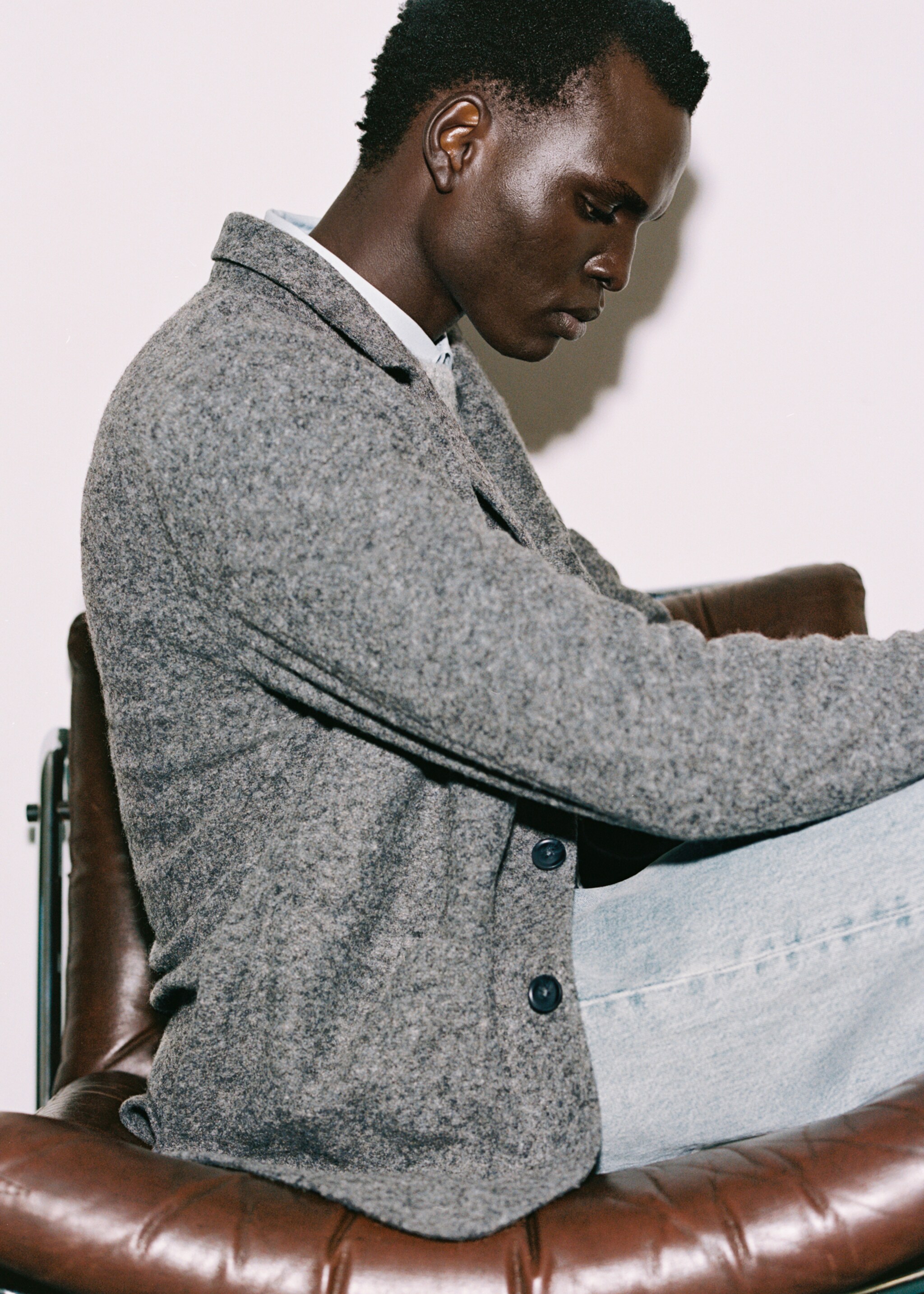 Veste slim fit laine à petits carreaux - Détail de l'article 3