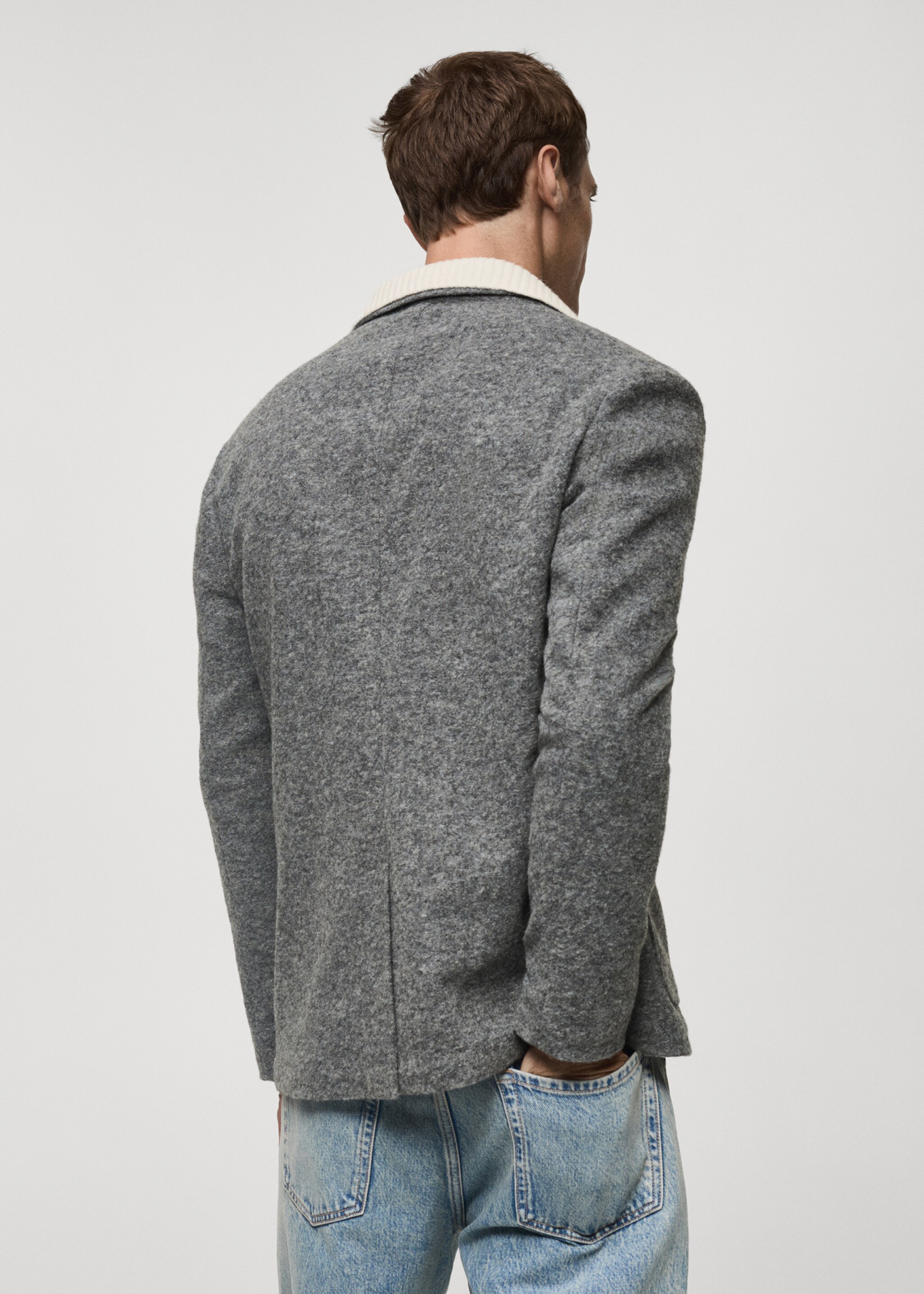 Veste slim fit laine à petits carreaux - Verso de l’article