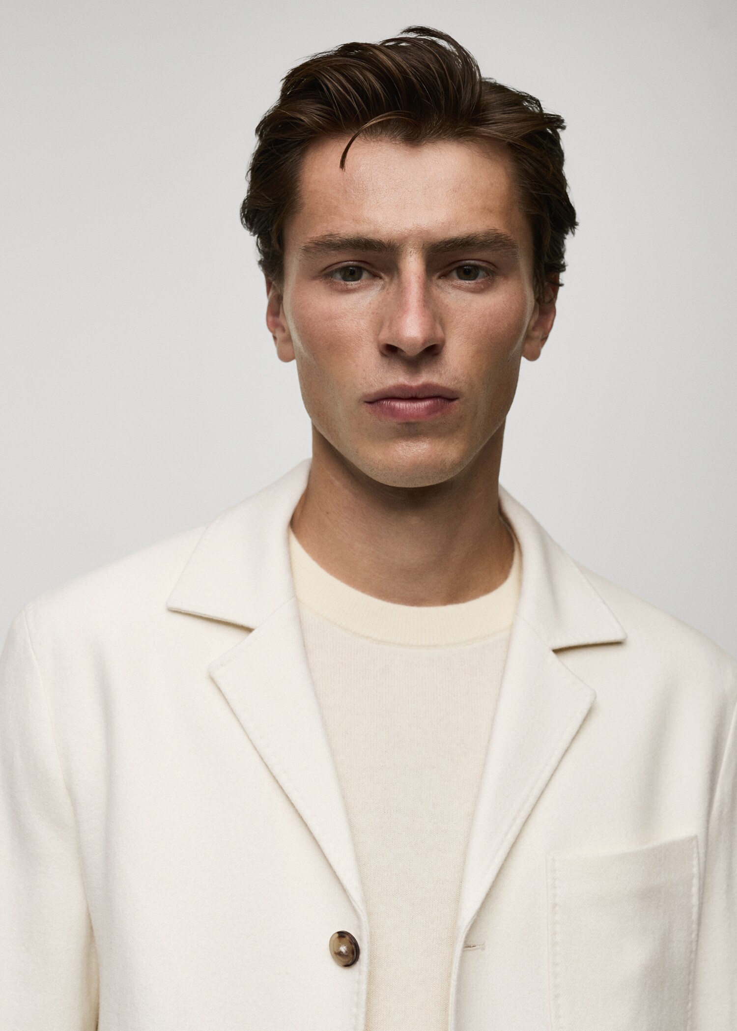 Italian virgin wool flannel suit jacket - Details of the article 1