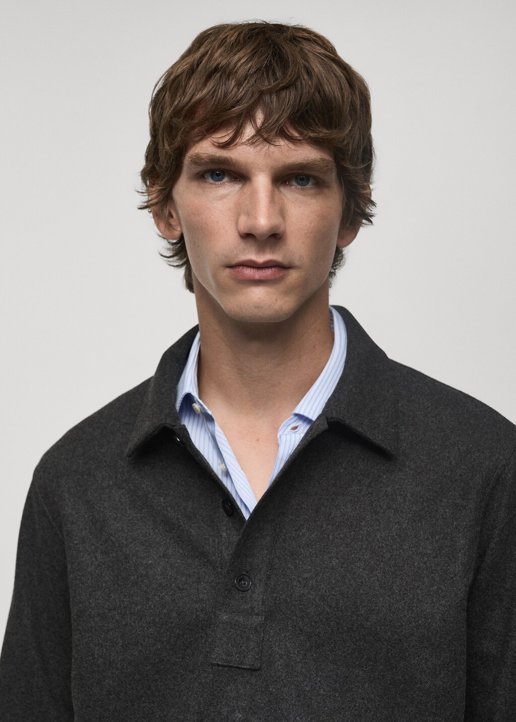 Regular fit sweatshirt-fabric polo shirt