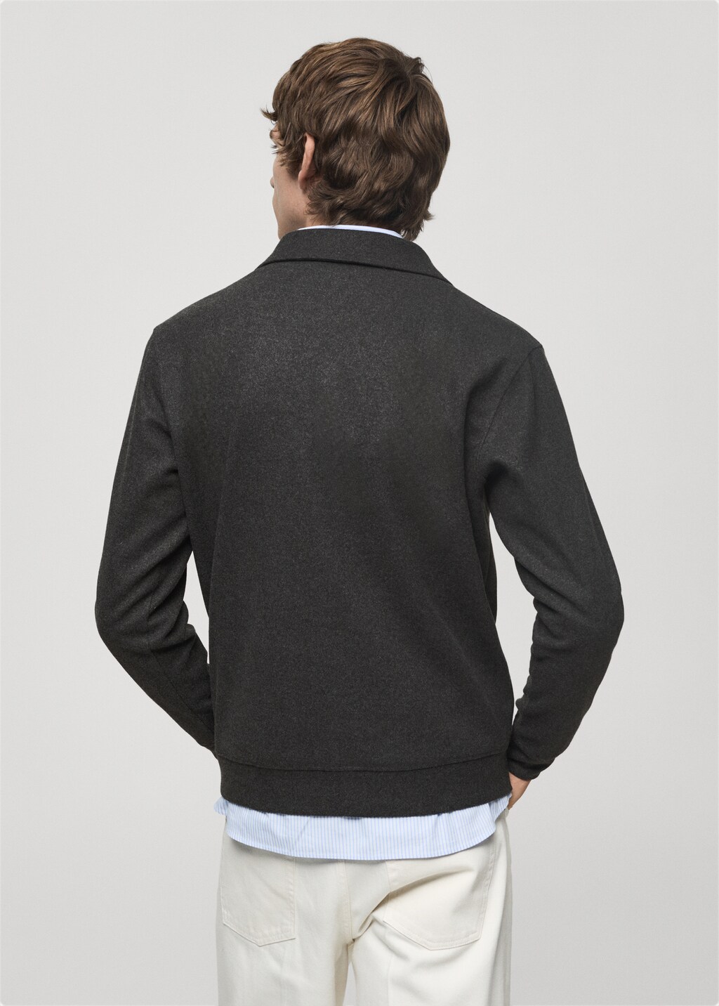 Regular fit sweatshirt-fabric polo shirt
