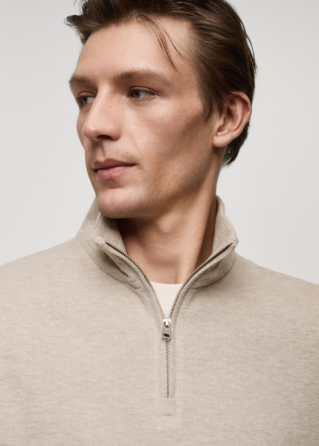 Ribbed sweatshirt collar - Men | MANGO Niger