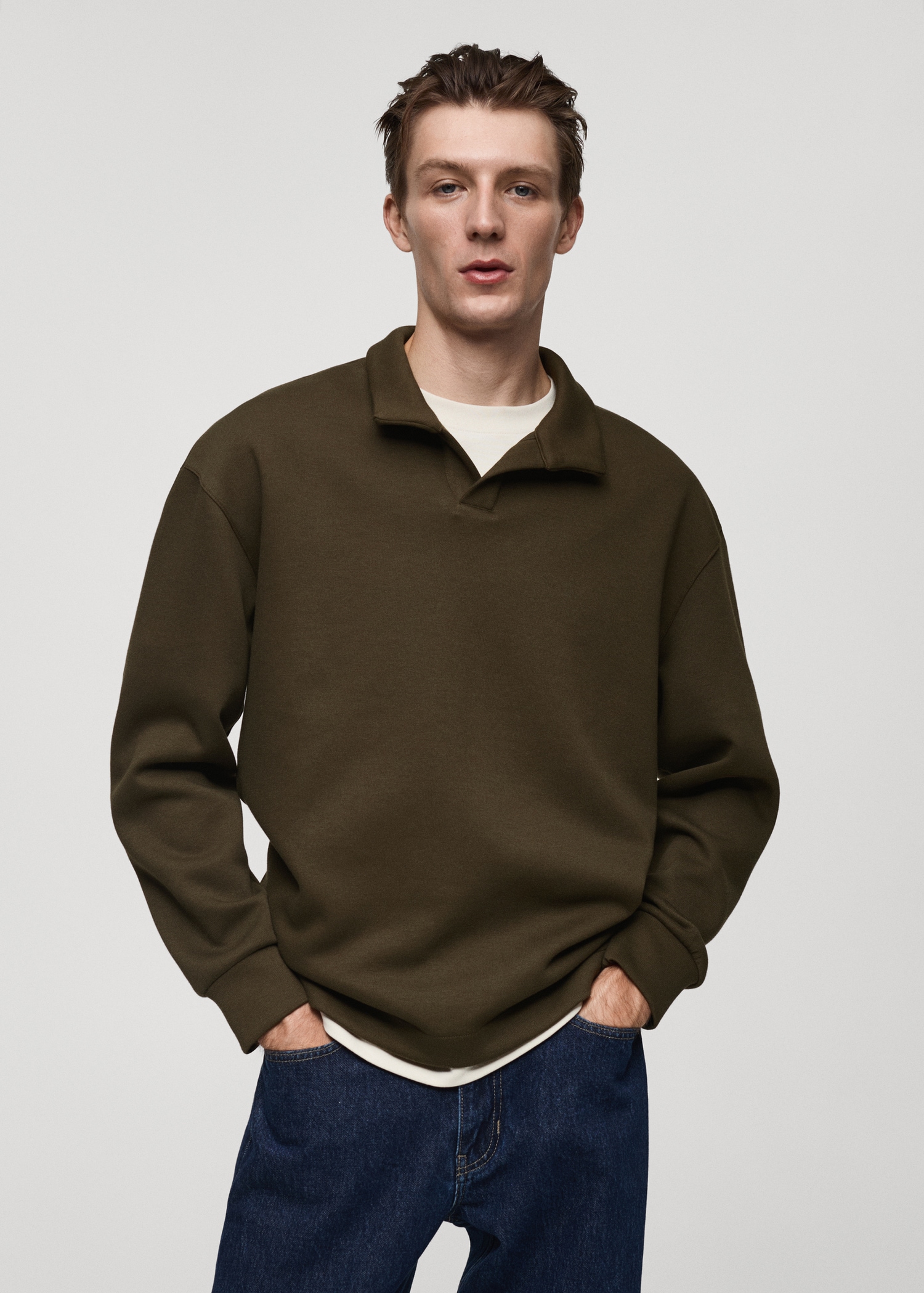 Relaxed-fit polo sweatshirt