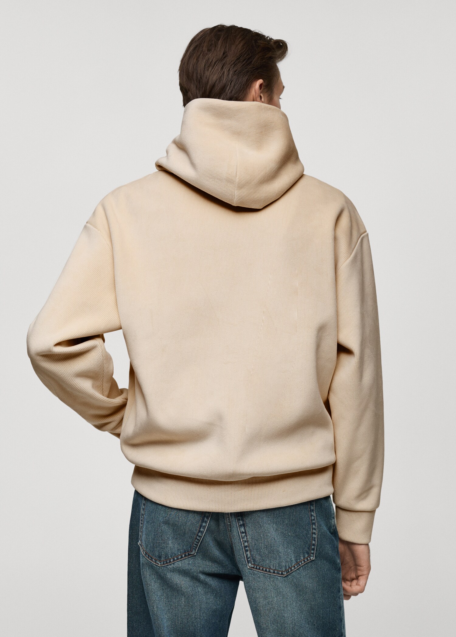 Corduroy hooded sweatshirt - Обратная сторона изделия