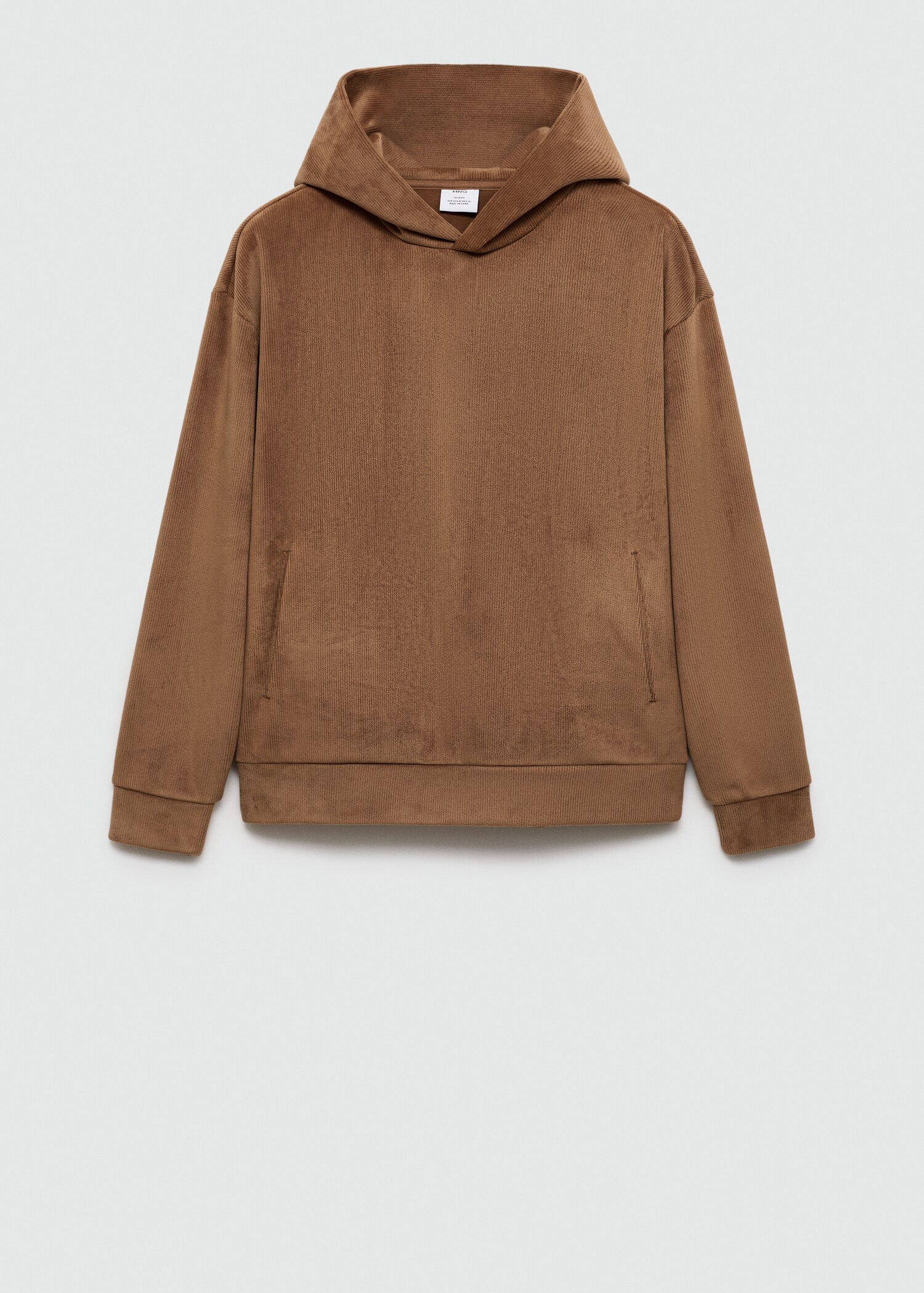 Sweat-shirt capuche velours côtelé - Article sans modèle