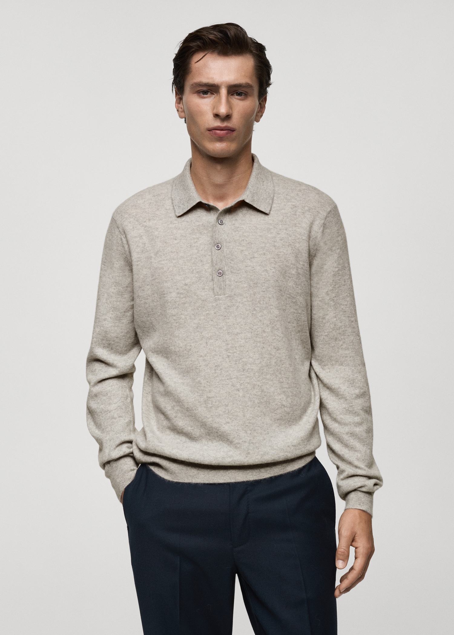 Pull-over polo 100 % cachemire - Plan moyen