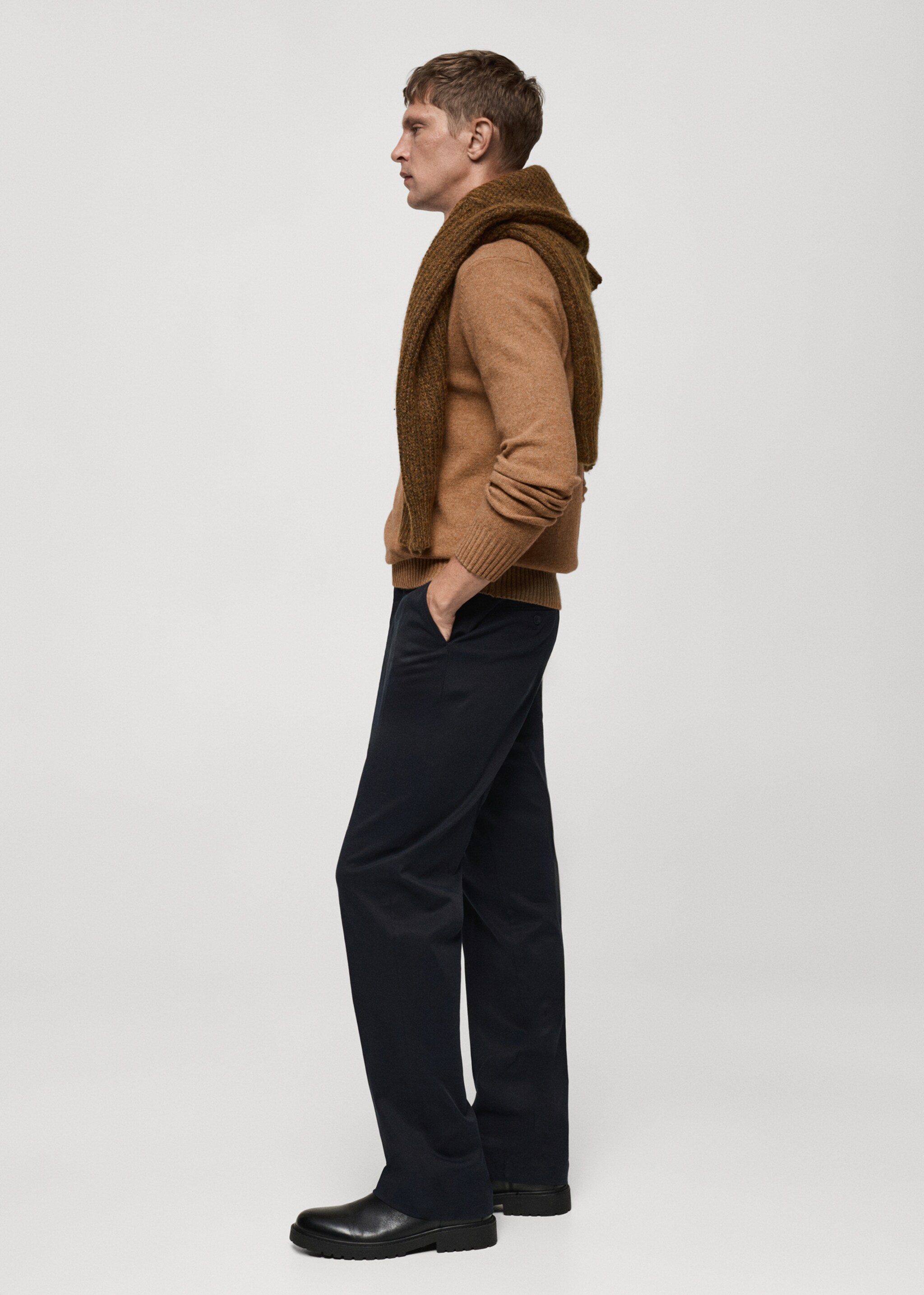 Wool sweater with perkins neck - Details of the article 2