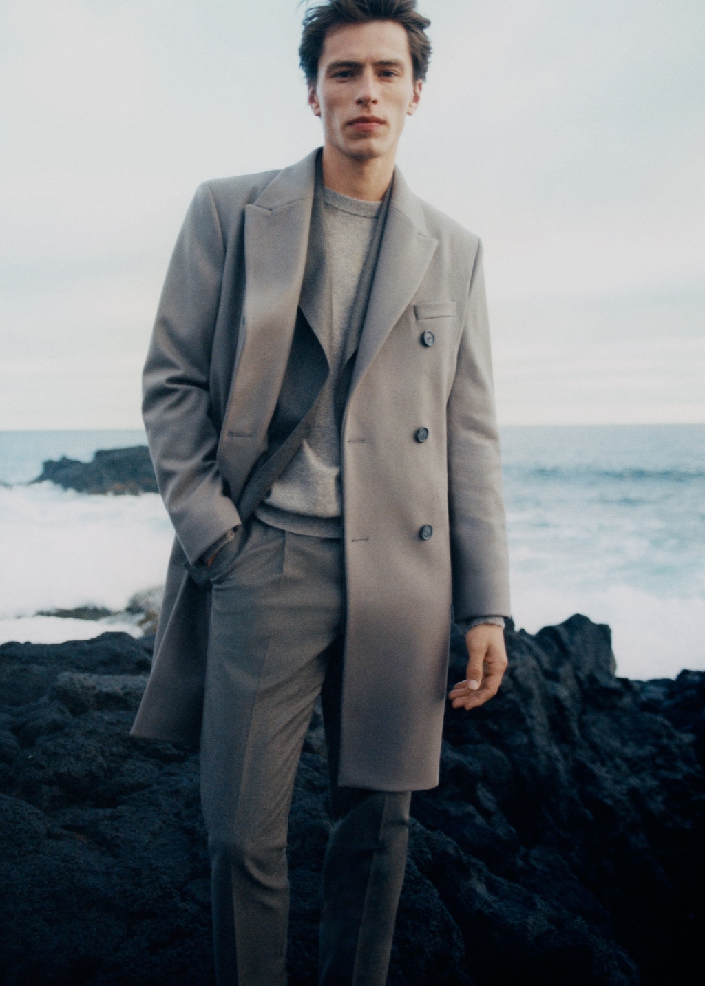 100% Italian virgin wool flannel suit pants