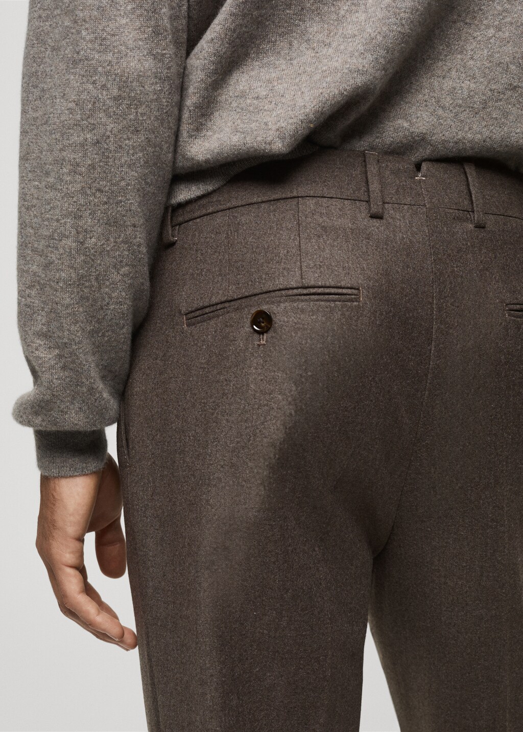 100 Italian virgin wool flannel suit trousers Men MANGO United Kingdom