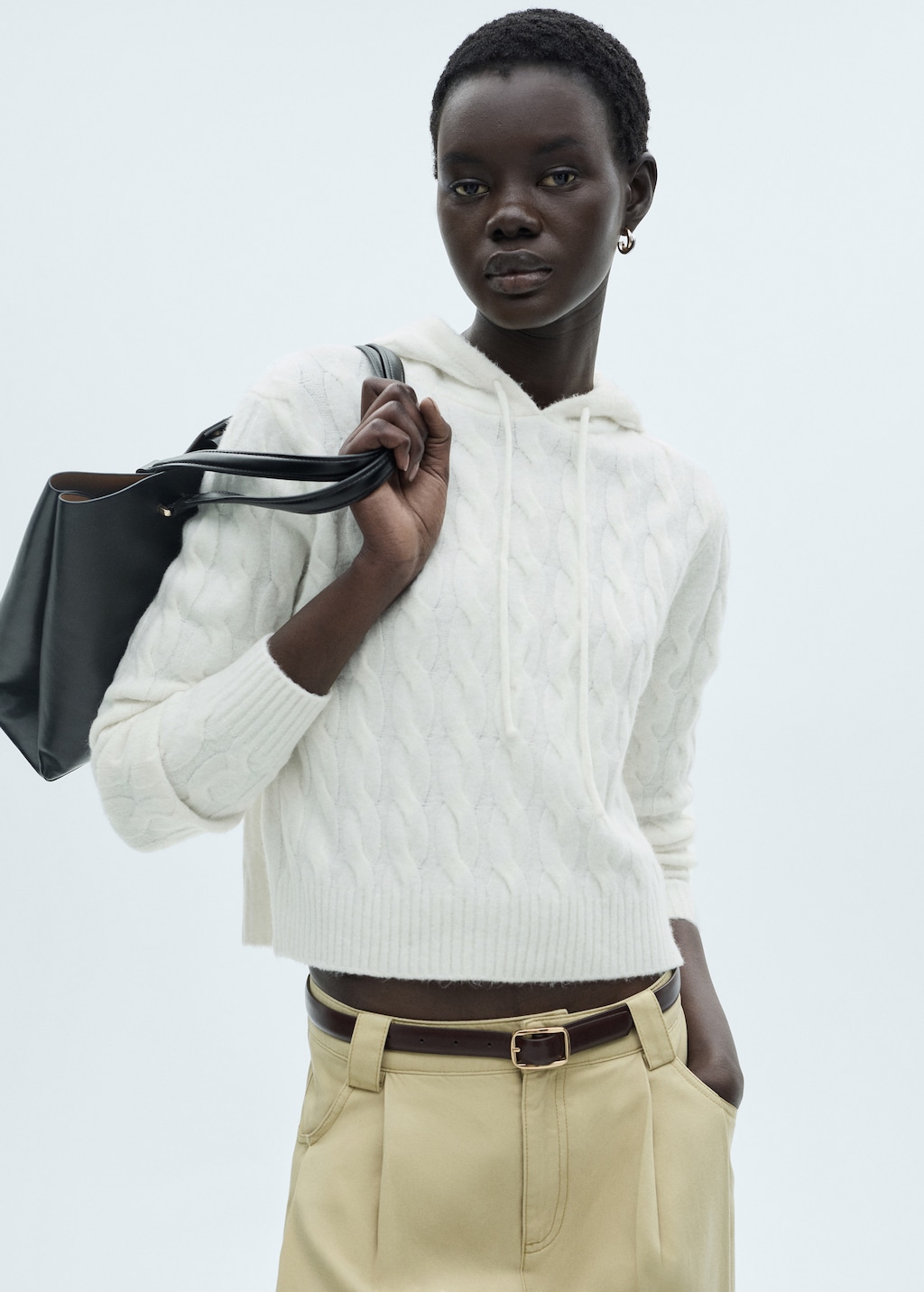 Hooded v neck sweater outlet