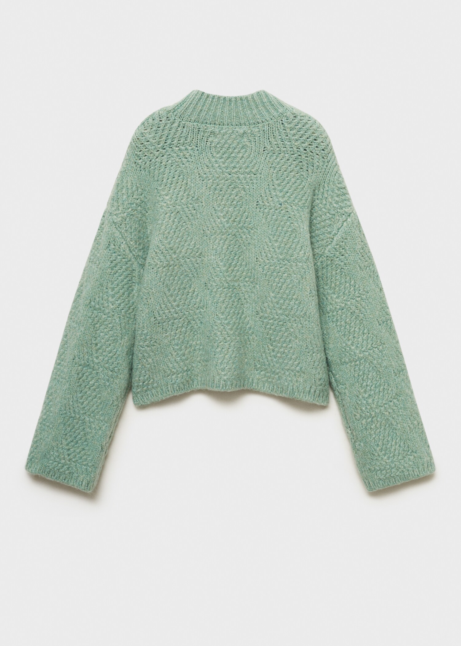 Knitted sweater with perkins neck - Reverse of the article