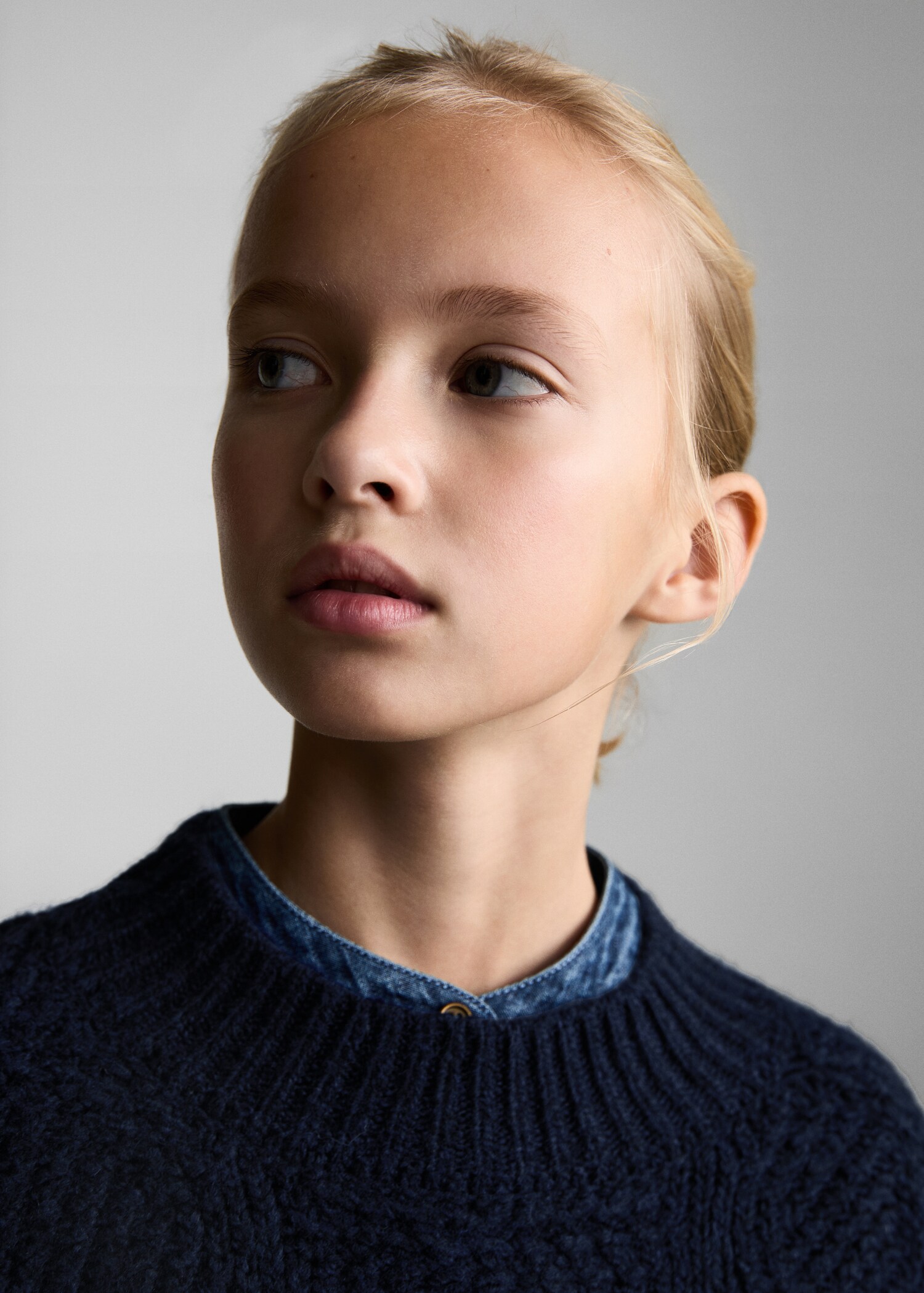 Knitted sweater with perkins neck - Details of the article 1