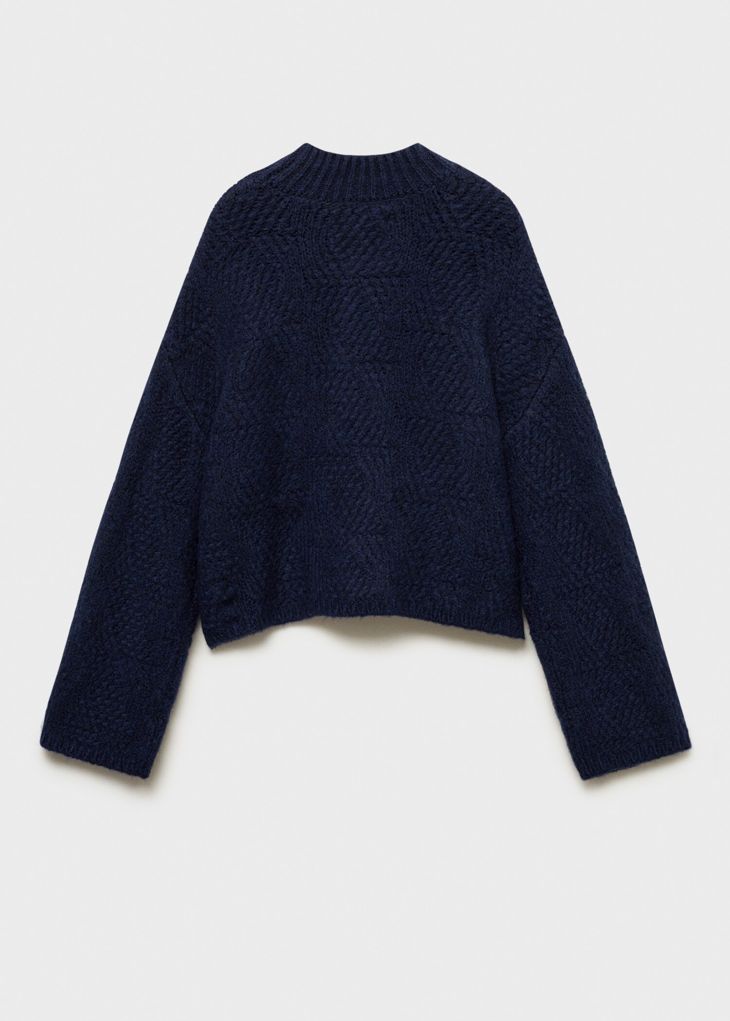 Knitted sweater with perkins neck - Reverse of the article