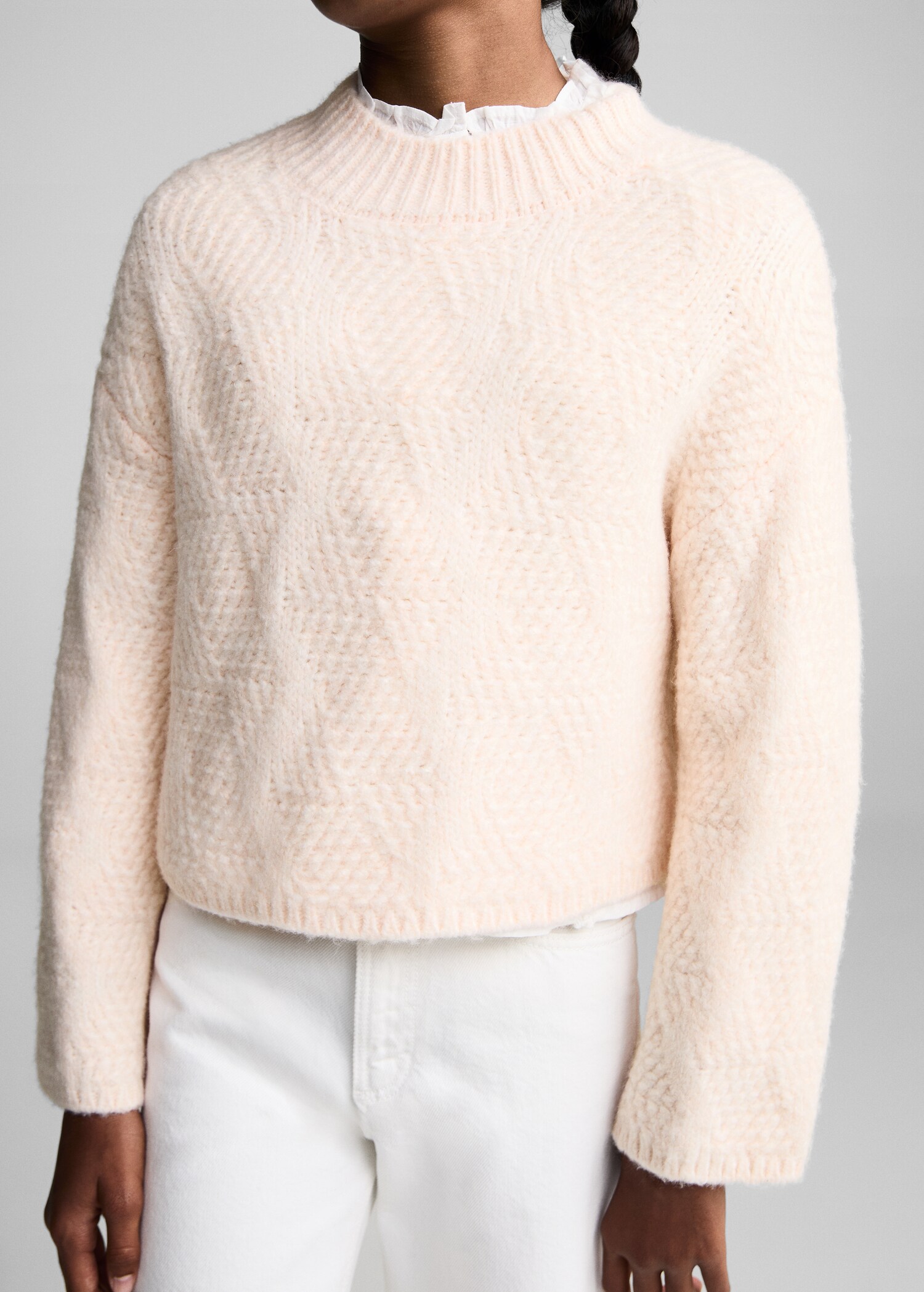 Knitted sweater with perkins neck - Details of the article 6