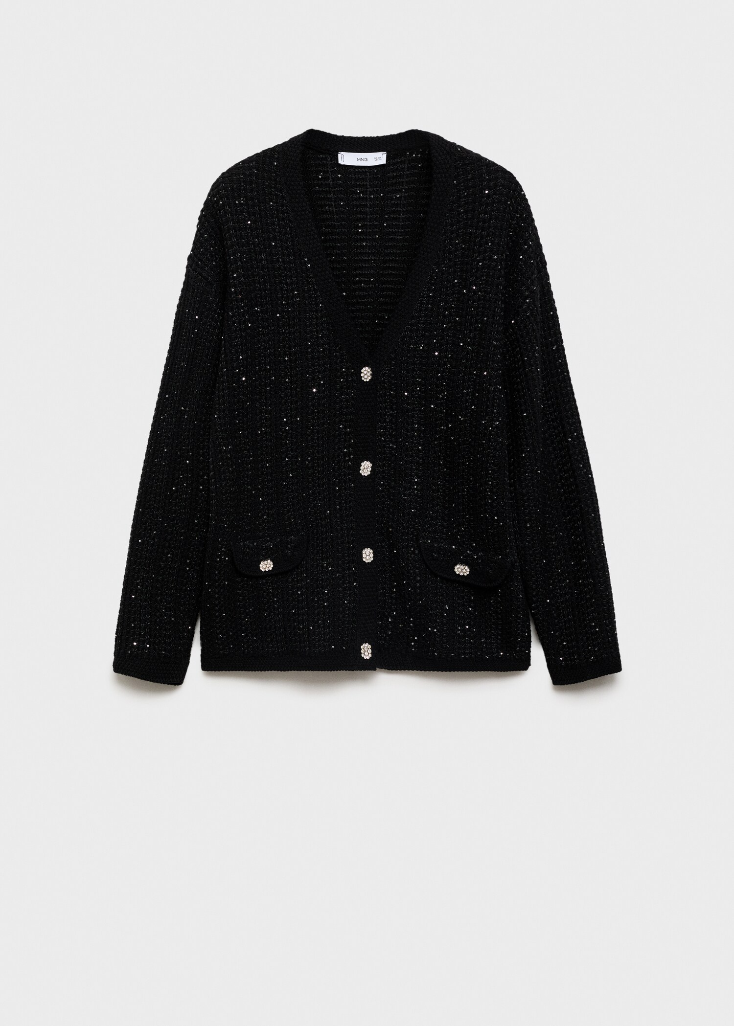 Knitted cardigan with shiny details - Article without model