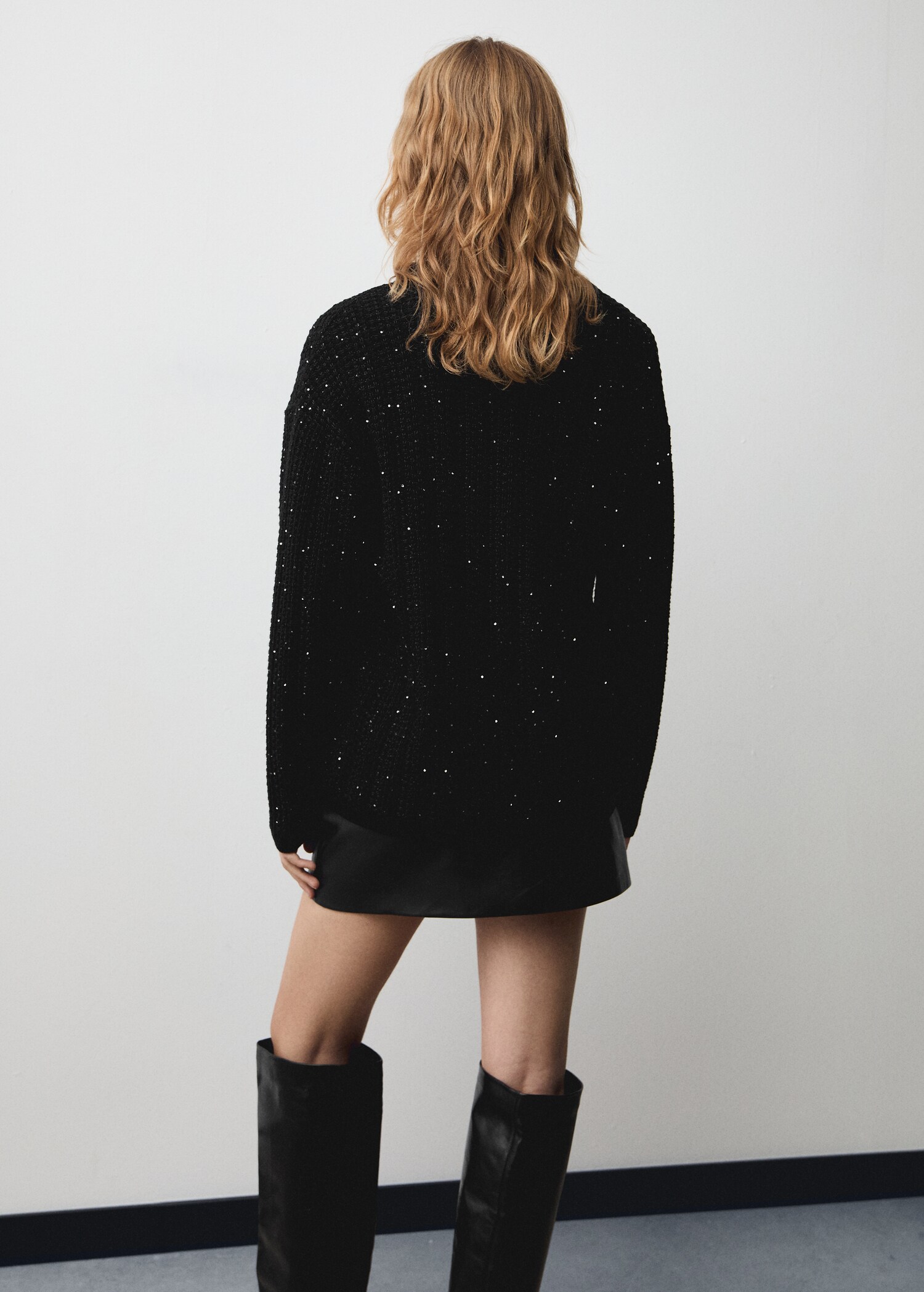 Knitted cardigan with shiny details - Reverse of the article