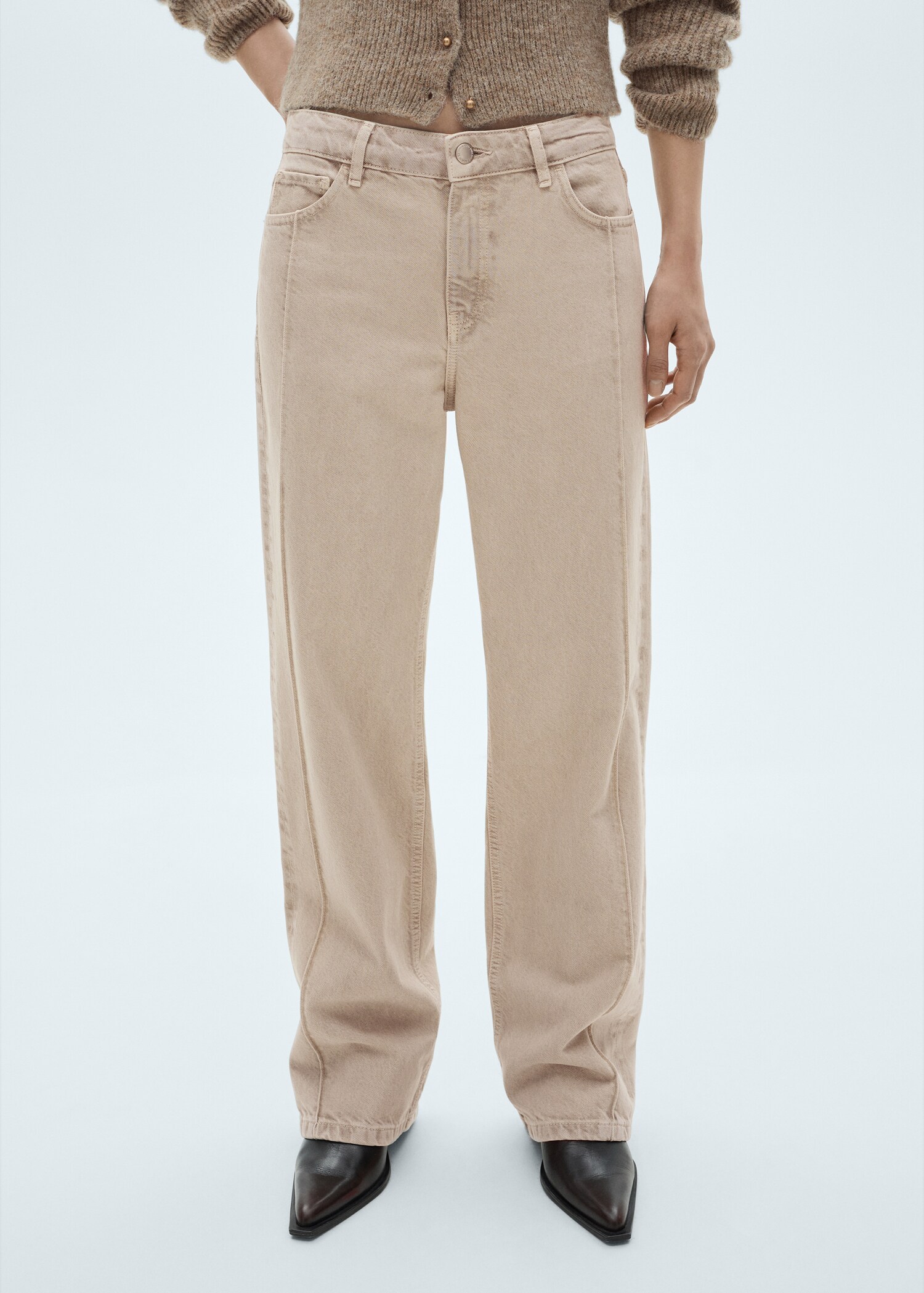 Wideleg jeans with seam detail - Medium plane