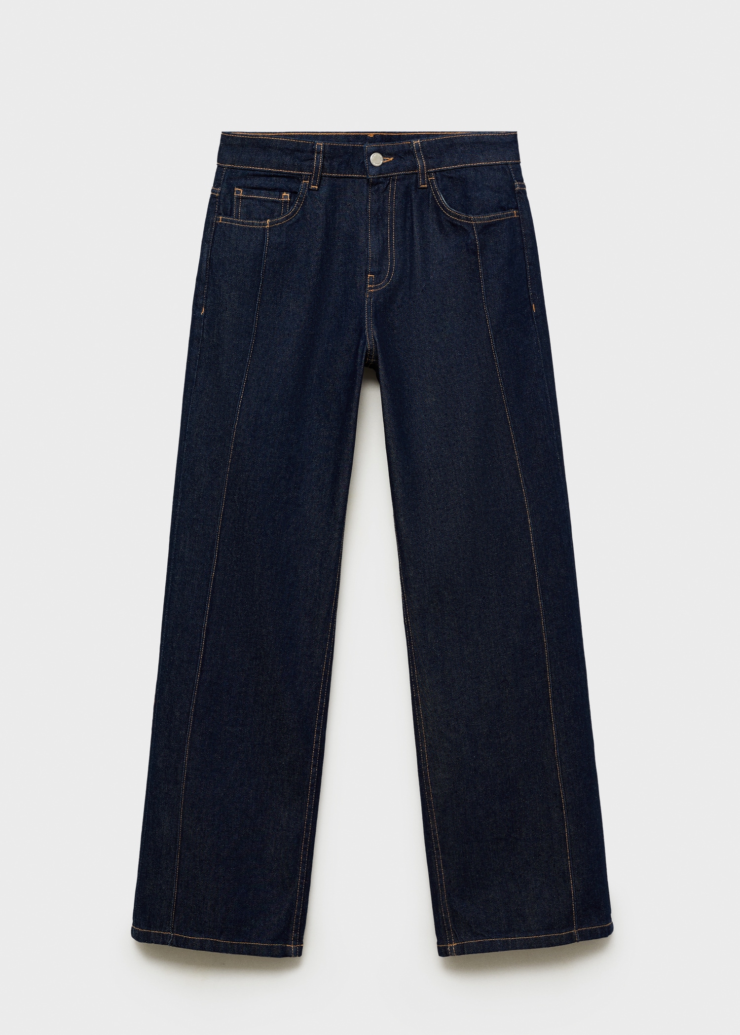 Straight-fit rinse-wash jeans with seams - Article without model