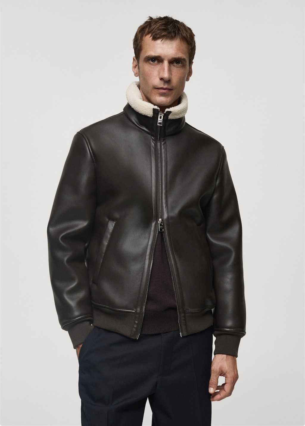 Fleece collar jacket - Men | MANGO USA Fleece collar jacket - Men | MANGO USA