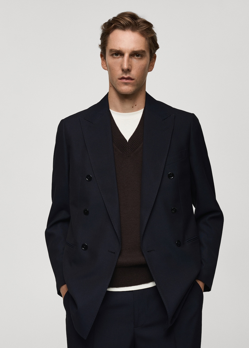 Double breasted black blazer men best sale