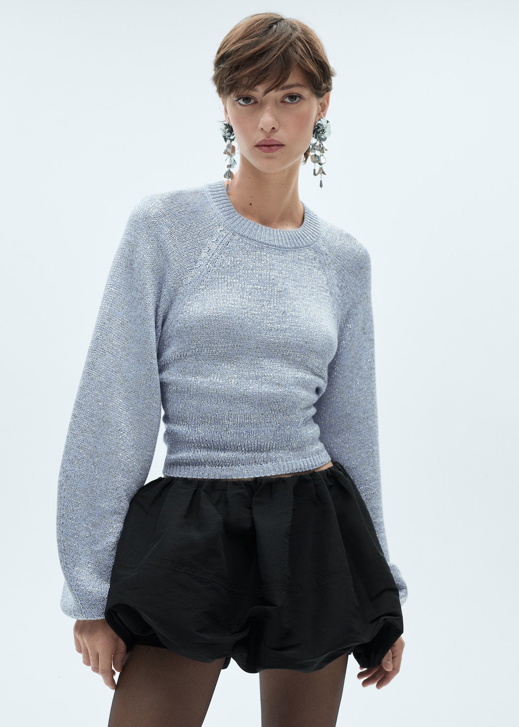 Open back lurex sweater
