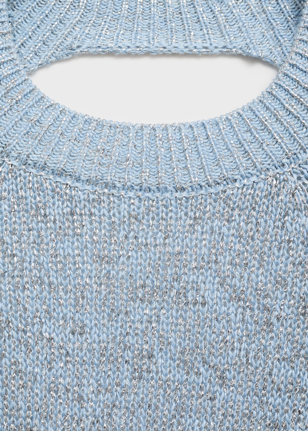 MANGO Open back lurex sweater blue XL Woman