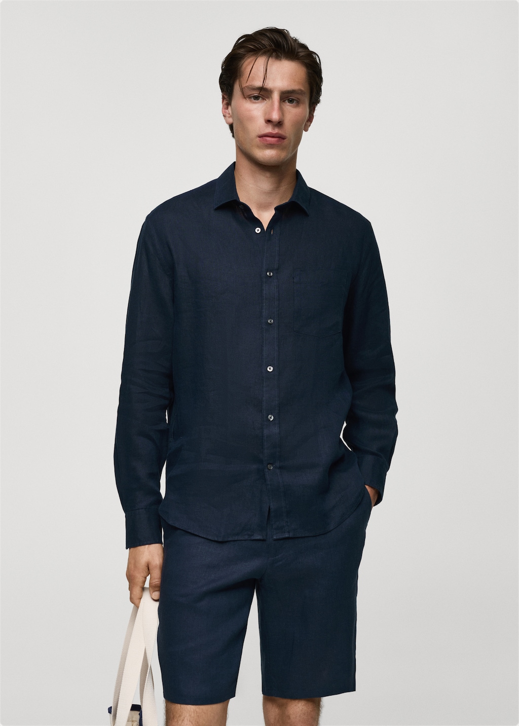 Mango Classic-Fit-Hemd aus 100 % Leinen