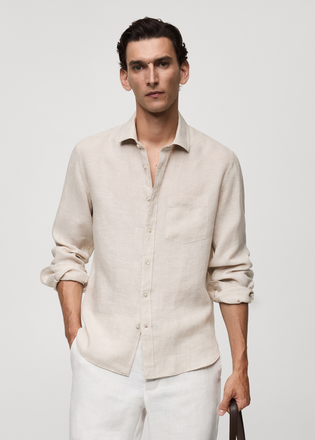 Mango Classic-Fit-Hemd aus 100 % Leinen