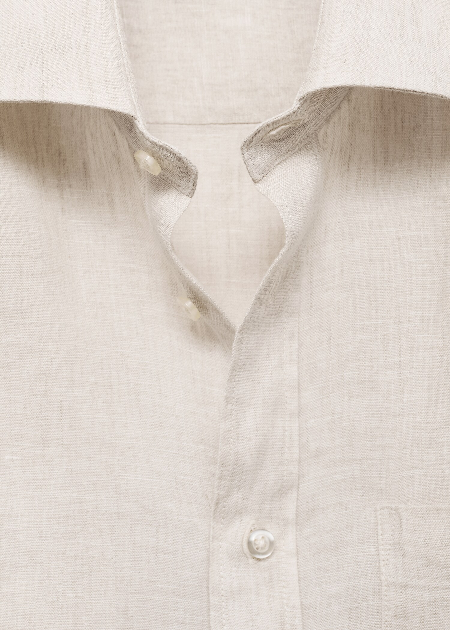 Classic fit 100% linen shirt - Details of the article 8
