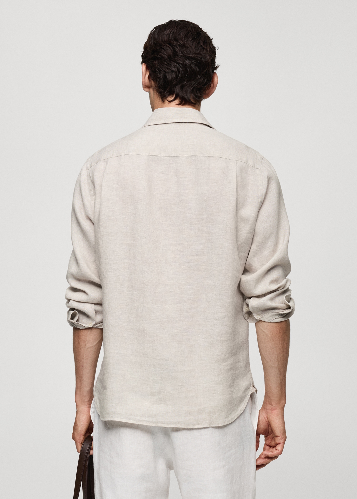 Classic fit 100% linen shirt - Reverse of the article