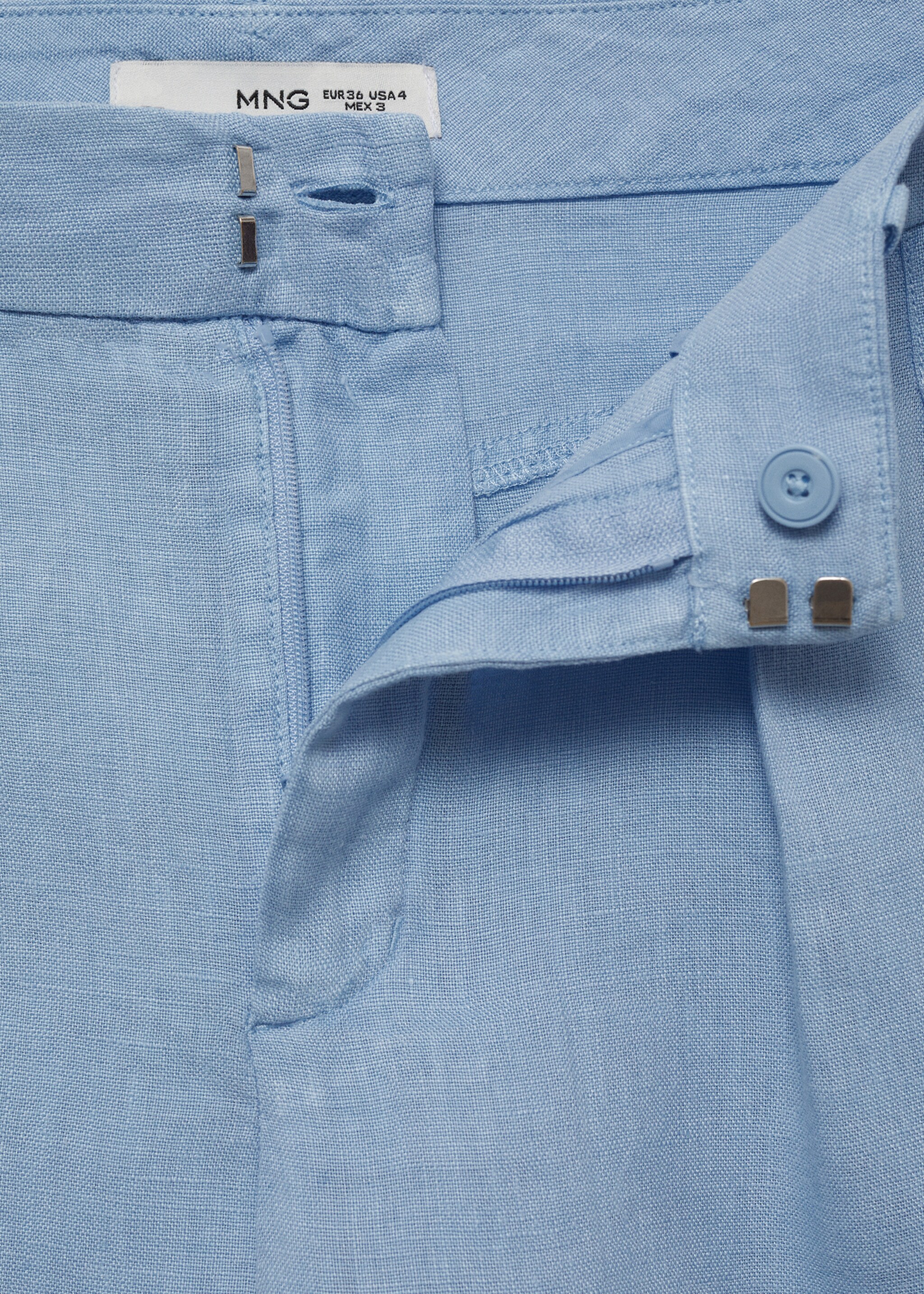 Straight-fit linen shorts - Details of the article 0