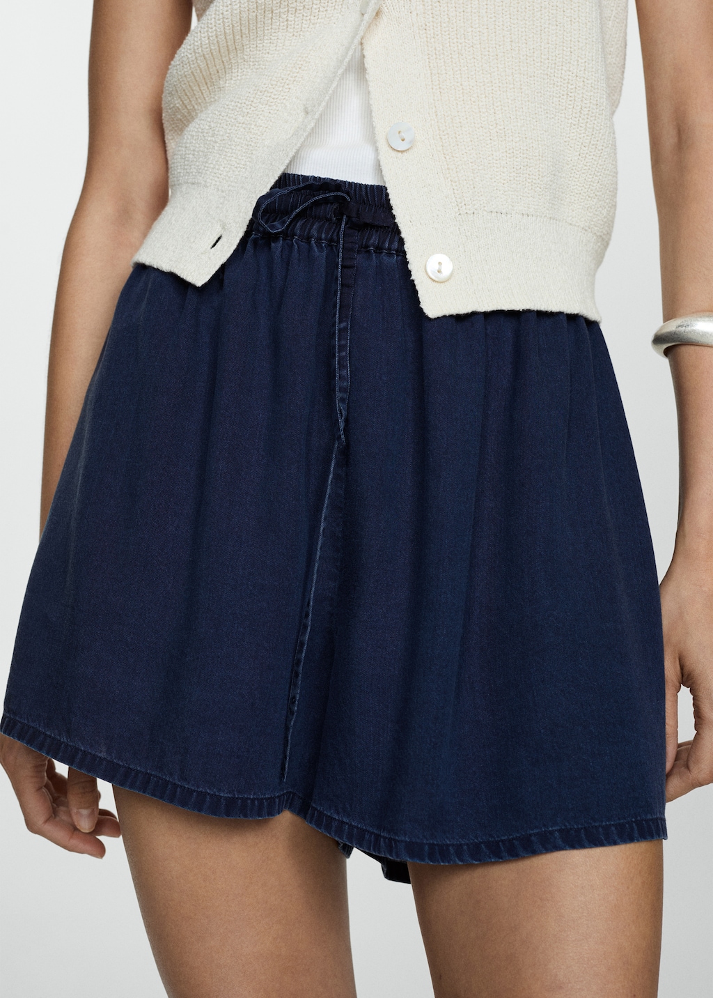Mango Lyocell-Shorts mit Stretchbund