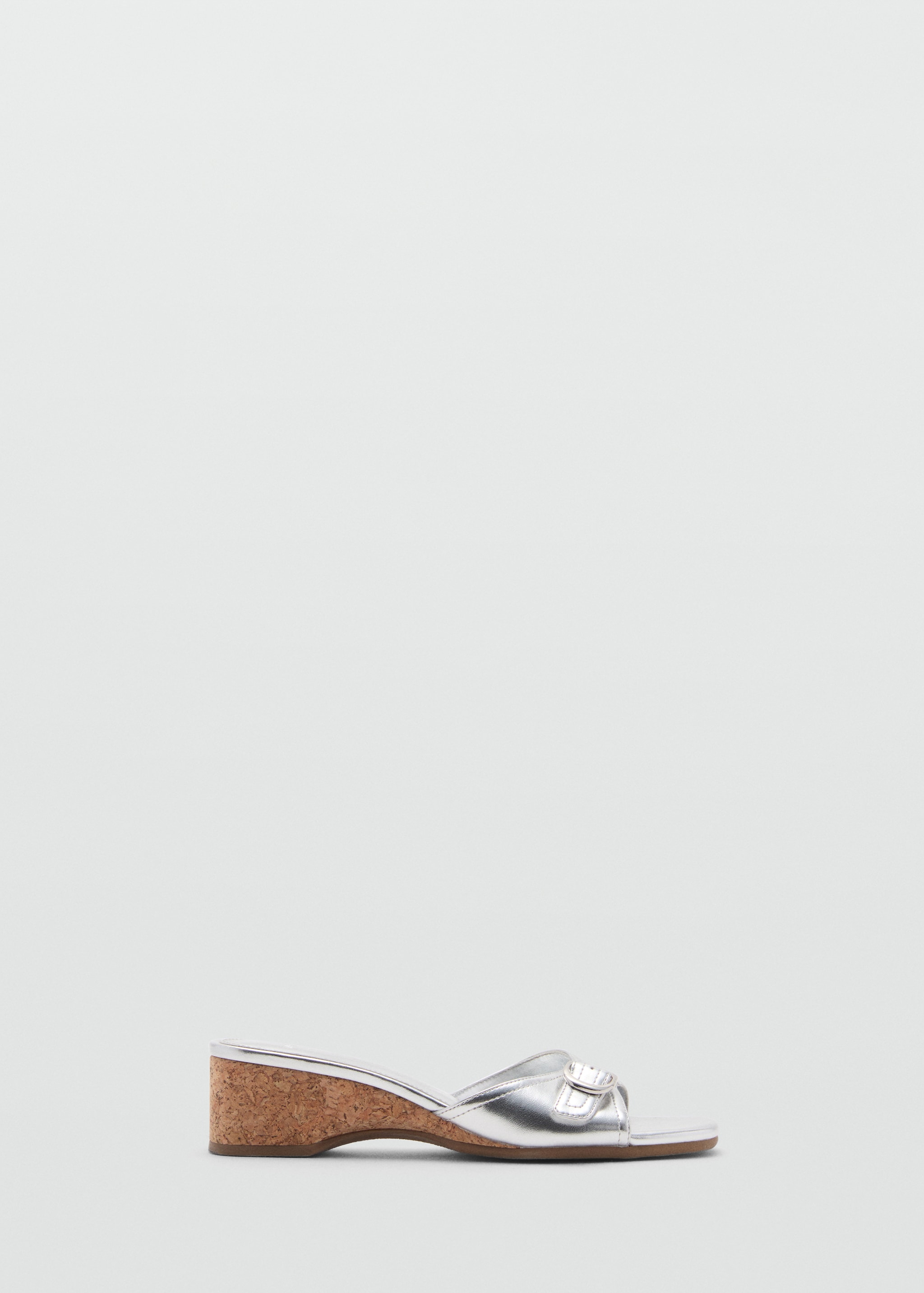 Metallic wedge sandal with buckle detail - Article without model