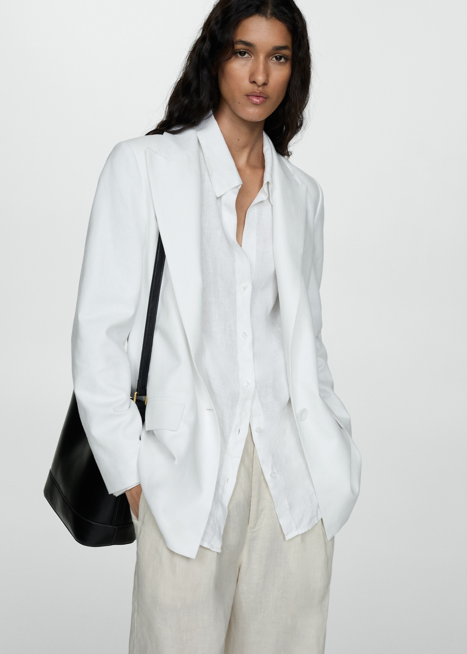 Straight-fit linen jacket - Main Image