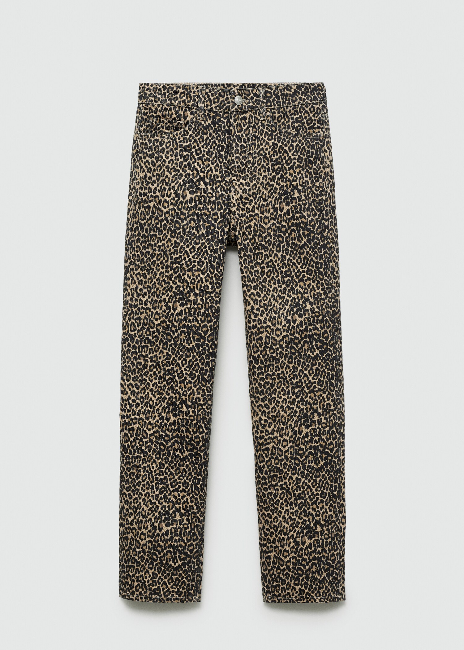Leopard-print straight jeans - Article without model