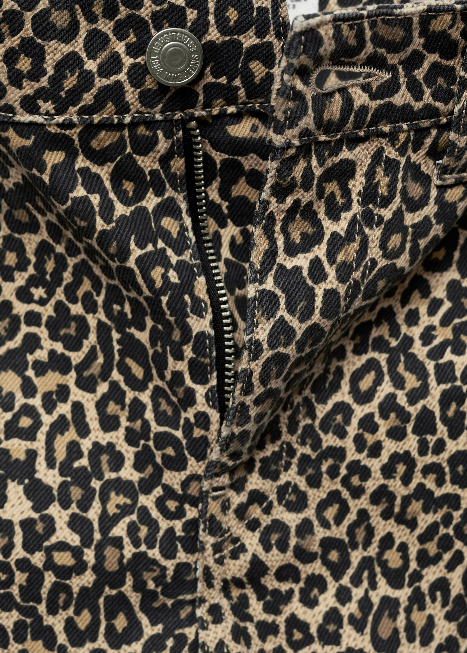 Leopard-print straight jeans - Details of the article 8