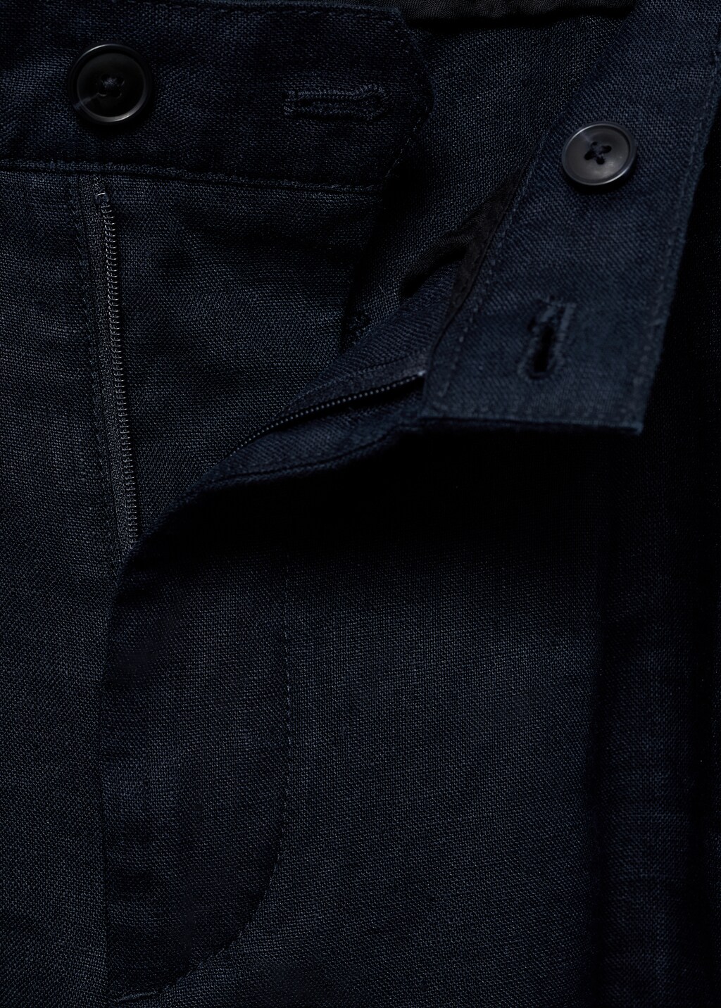 MANGO MAN Pantalon 100 lino relaxed fit azul marino oscuro 30 Hombre