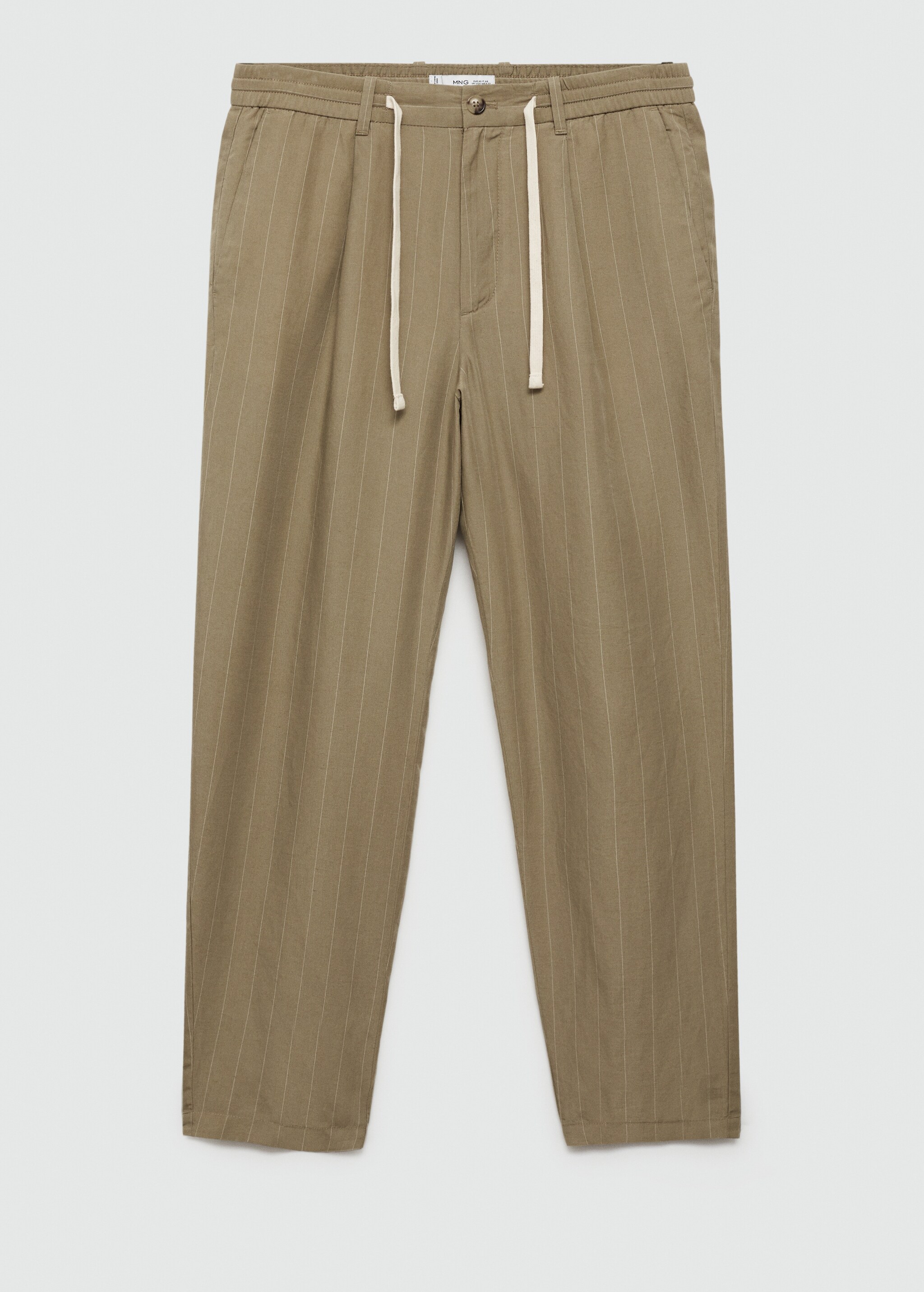 Pantalon 100 % lin rayures cordon - Article sans modèle