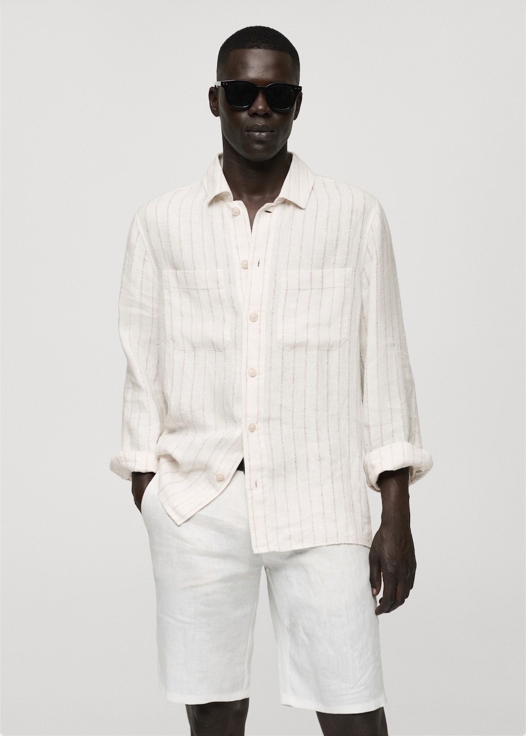 Mango Gestreiftes Regular Fit-Hemd aus 100 %