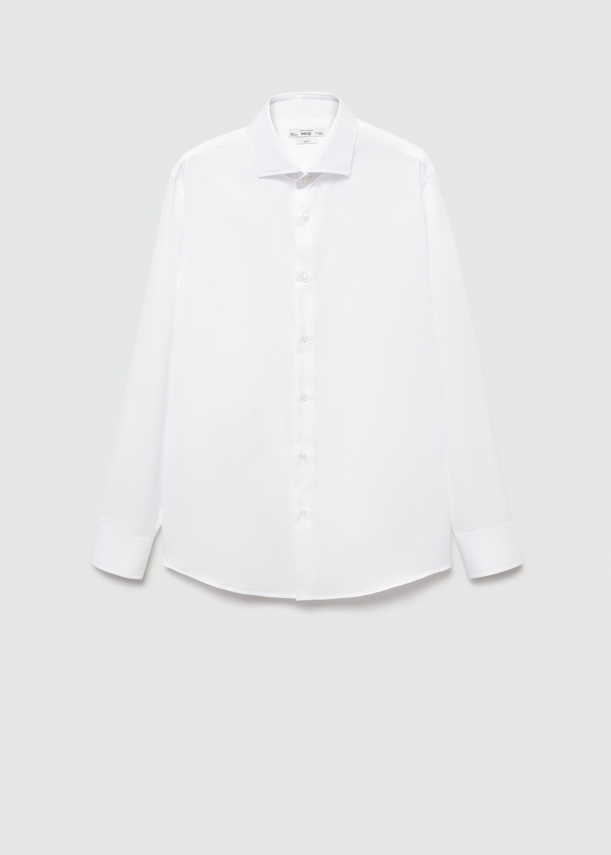 Camisa de fato de algodão slim fit com estrutura - Artigo sem modelo