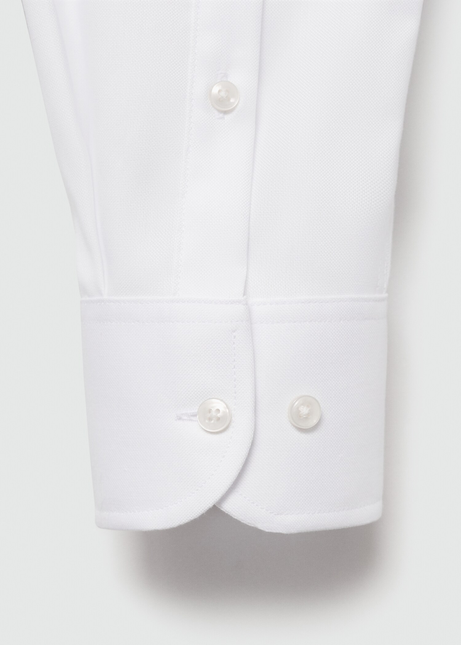 Slim-fit textured cotton suit shirt - Details of the article 0