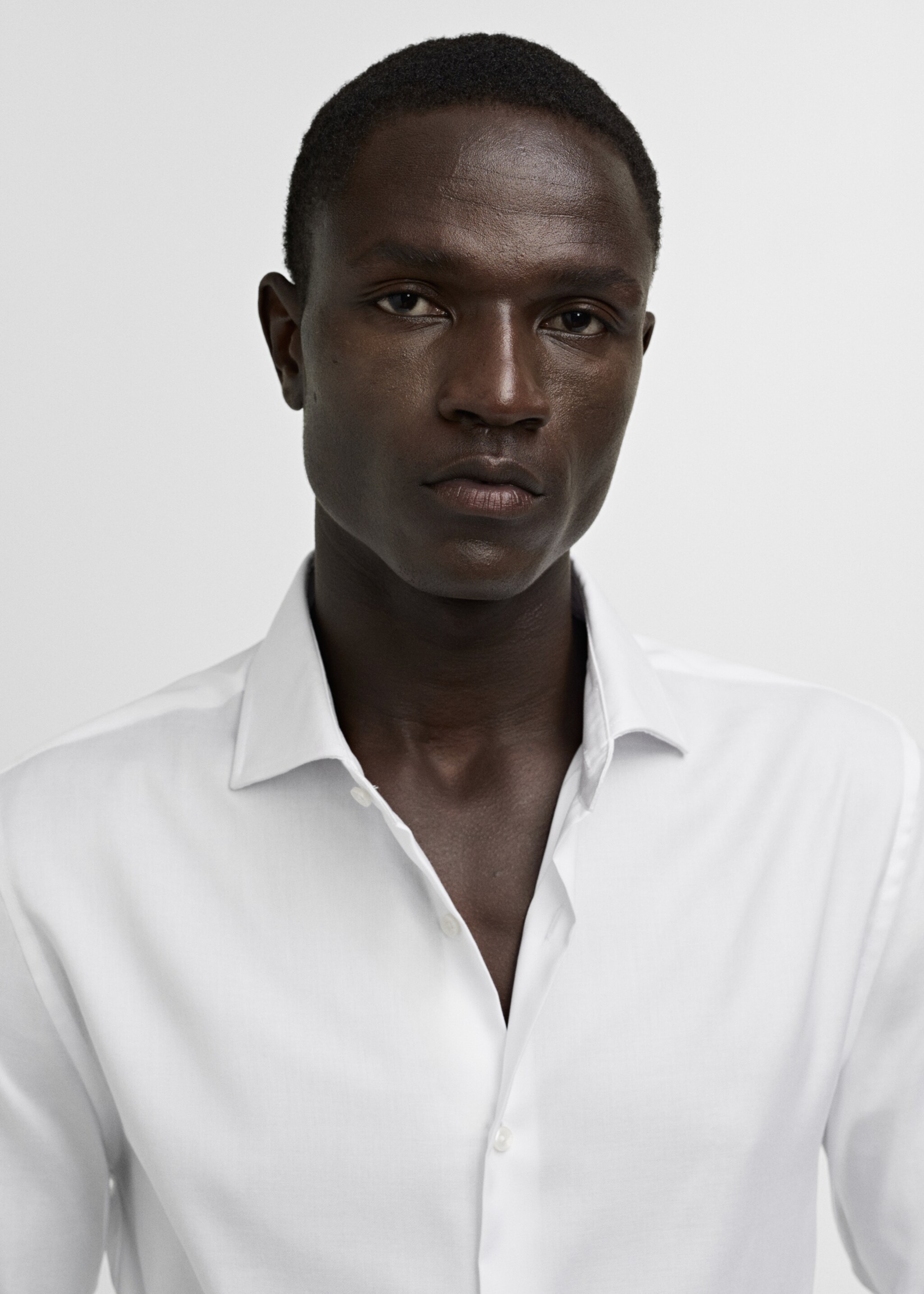 Camisa de fato de algodão slim fit com estrutura - Pormenor do artigo 1