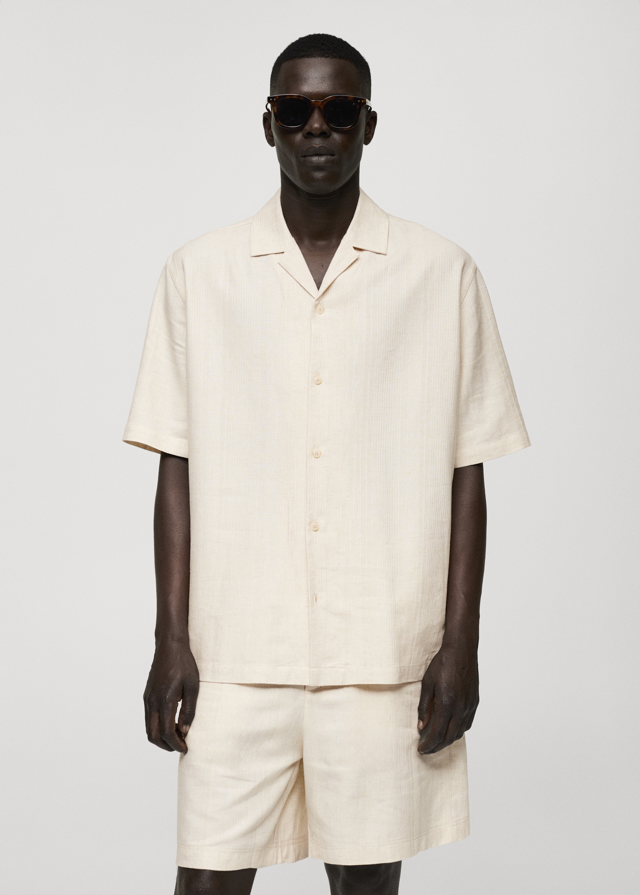 Relaxed-fit linen-blend shirt - Men | MANGO Iran Relaxed-fit linen-blend shirt - Men | MANGO Iran
