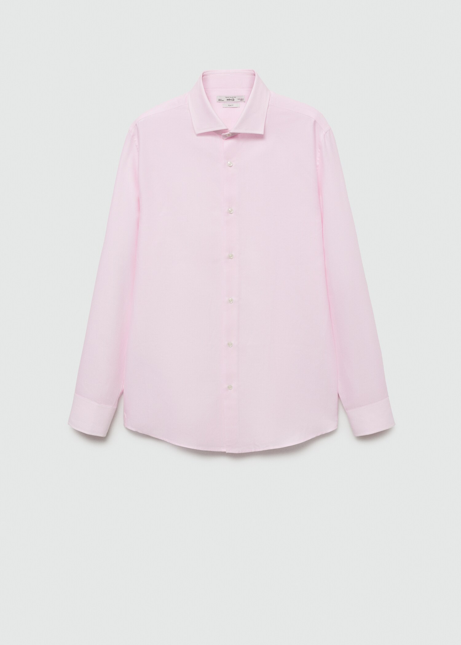 Slim-fit micro-stripe twill suit shirt - Article without model