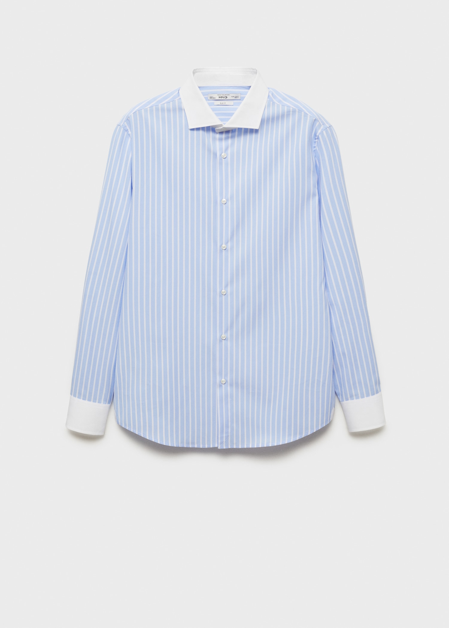 Костюмная рубашка slim fit в полоску - Изделие без модели