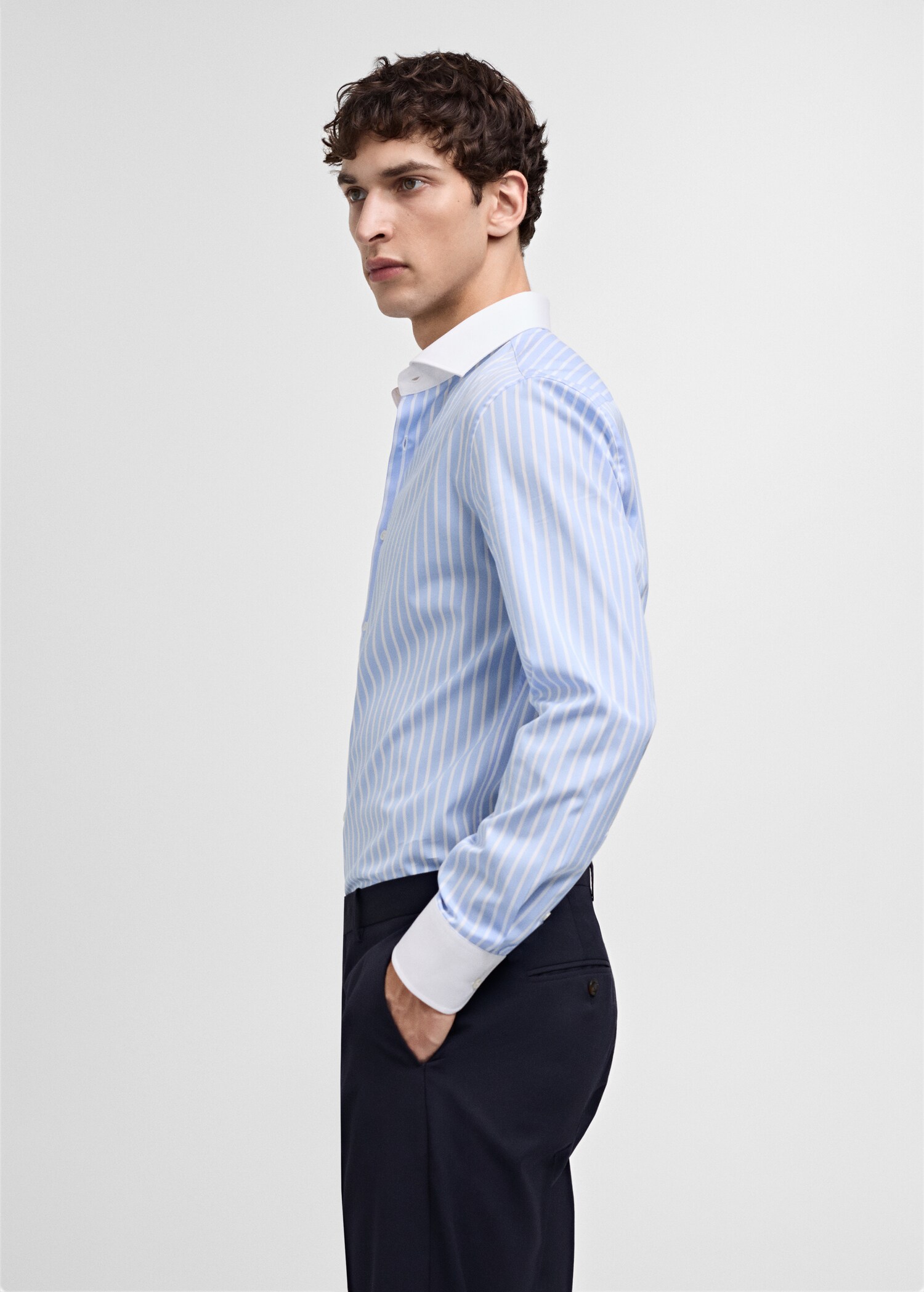 Костюмная рубашка slim fit в полоску - Деталь изделия 2
