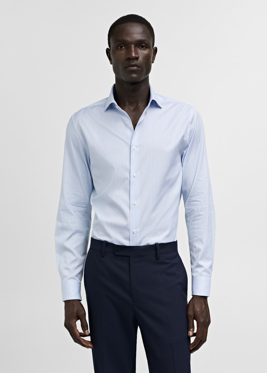 Camisa traje regular fit algodon rayas Hombre MANGO Andorra