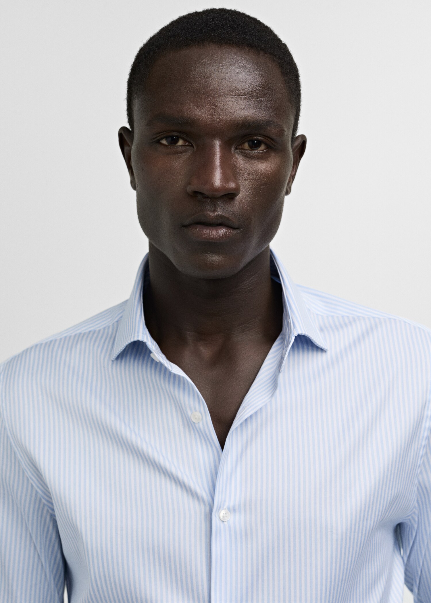 Regular-fit cotton striped suit shirt - Details of the article 1