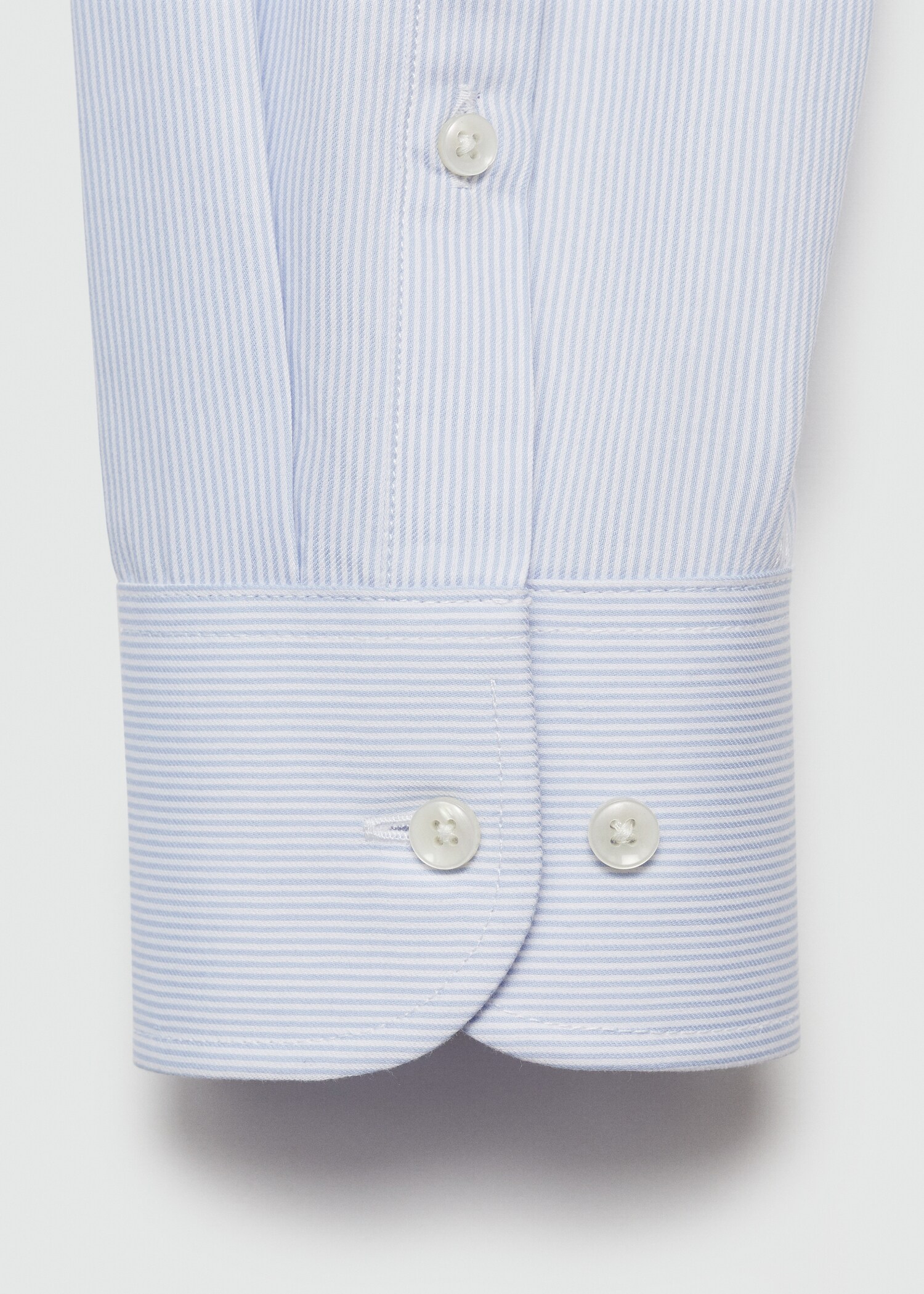 Slim-fit twill pinstripe suit shirt - Details of the article 0